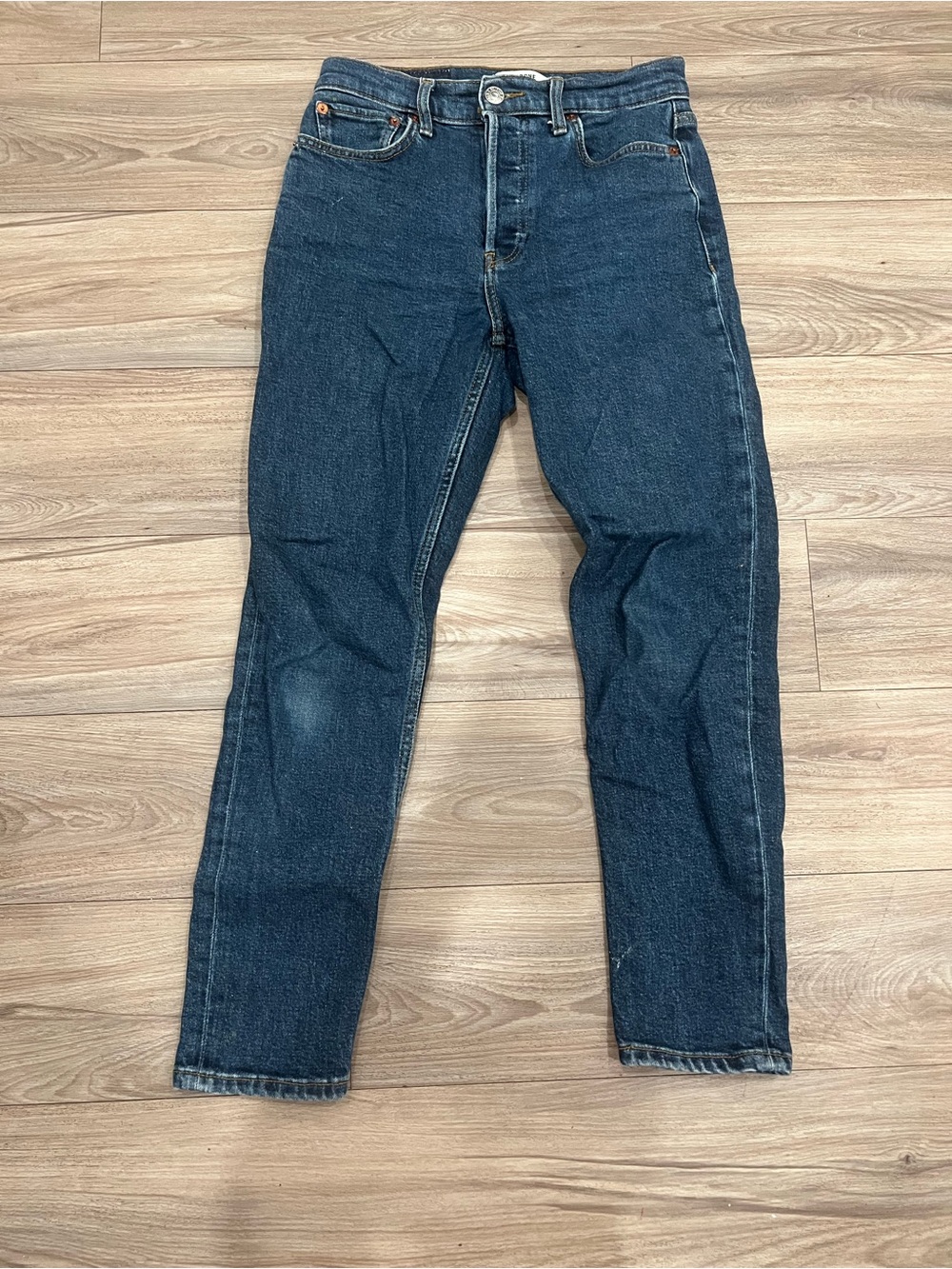 ReDone Blue Slim Straight Jeans
